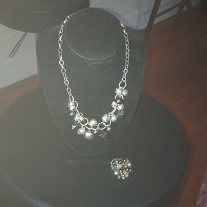 Chunky chain necklace ring set